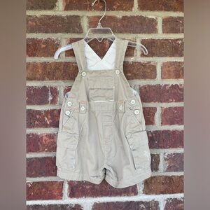 Baby Boy’s The Children’s Place Khaki Cargo Shortalls Size 12 Months